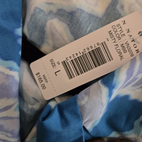 NWT Natori Misty Floral Cotton Halter Shirt Dress ~ Size Large - Picture 6 of 10